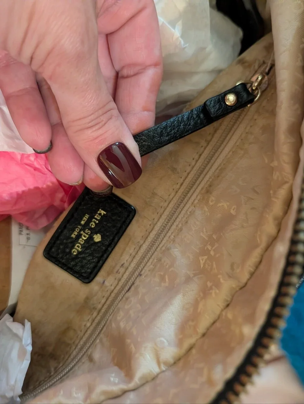 kate spade Black Pebbled Leather 
